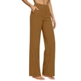 thumbnail image 2 of Womens Pants Casual Loose Cotton-Linen Wide Leg Drawstring Elastic Waist Solid Color Pockets Long Pants, 2 of 8