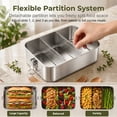 thumbnail image 2 of Vesteel Stainless Steel Bento Box, 2400ml 81oz Lunch Box with 2 Dividers, Leak-Proof Lunch Container with Bag, 3 Compartments Food Containers for School Office, Dishwasher Safe, 2 of 7