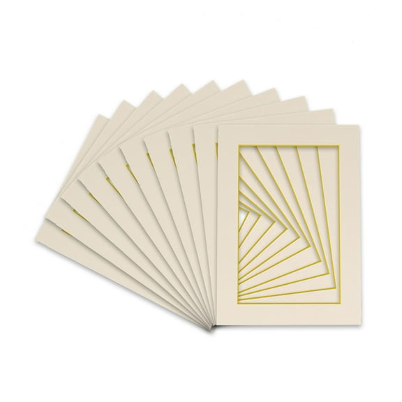 White Acid Free 28x40 Picture Frame Mat with Yellow Core Bevel Cut for 24x36 Pictures - Fits 28x40 Frame - Pack of