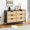 black, variant on 6 Drawer Dresser Rattan Dresser for Bedroom, Modern Wood Storage Chest of Drawers with Sturdy Metal Legs, Wide Dresser Cabinet Organizer for Living Room Hallway