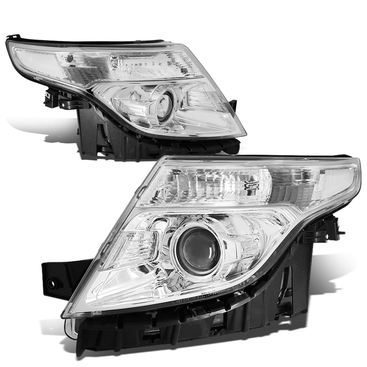 For 11-15 Ford Explorer Projector Headlight/Lamp Replacement Clear Side Chrome 