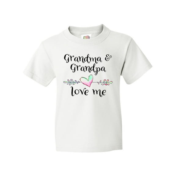 Inktastic Grandma and Grandpa Love Me- Heart Grandchild Youth T-Shirt