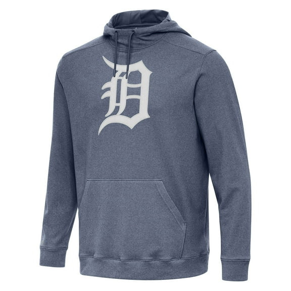 Men's Antigua Heather Navy Detroit Tigers Cloud Pullover Hoodie