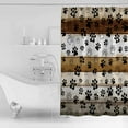 thumbnail image 2 of Farmhouse Dog Shower Curtain, 36" x 72", Paw Vintage Brown Wooden Board Waterproof Bathroom Curtain Washable Shower Curtain Set with 12 Hooks, 2 of 6