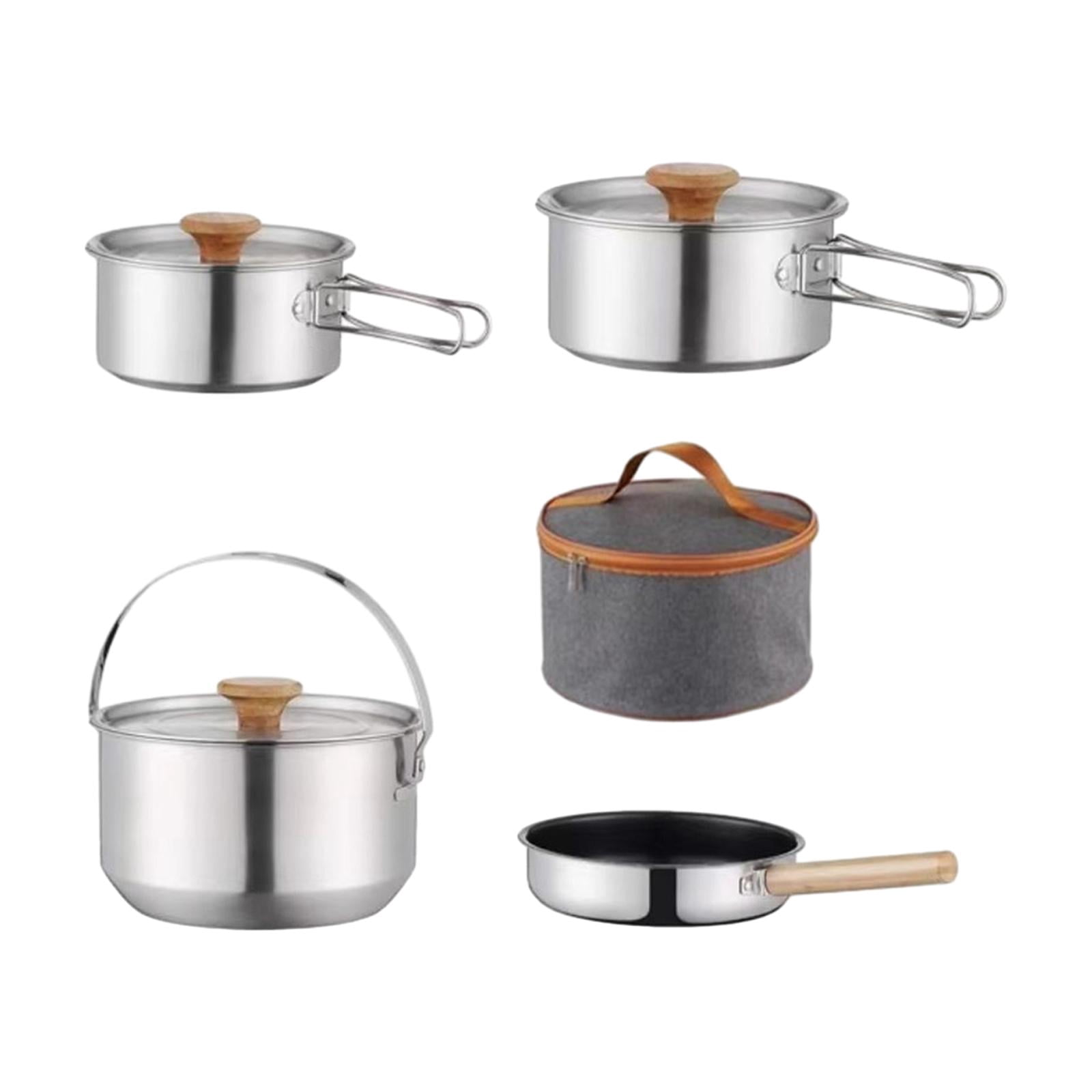 Nishiyuenyi Camping Cookware Kit Cooking Set Lightweight Frying Pan Outdoor Pot Cookset for without kettle