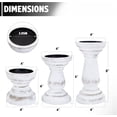 thumbnail image 3 of Candle Holder for Pillar Candle Set of 3, Farmhouse Wood Candle Holder, Rustic Wooden Candle Stand, Decorative Wood Candlestick Holders for Living Room, Table Centerpiece (RusticWhite), 3 of 11