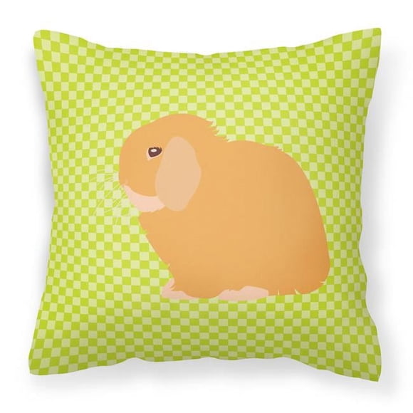 Carolines Treasures BB7794PW1818 Holland Lop Rabbit Green Fabric Decorative Pillow, 18 x 18 in.