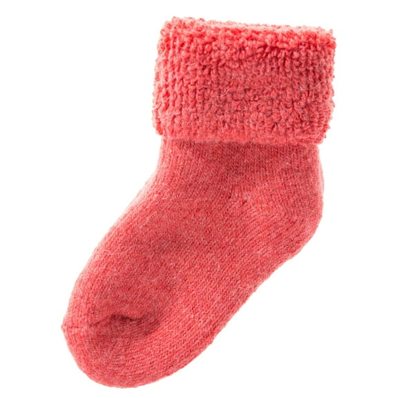 Lian LifeStyle 1 Pair Father-Mother-Son Pack Extra Thick Wool Boot Socks Crew Plain, Size 2Y-5Y, ColorRed
