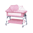 thumbnail image 1 of Cuna Corral Para Bebé Cuna Mecedora Plegable Con Mosquitero Rosa, 1 of 5