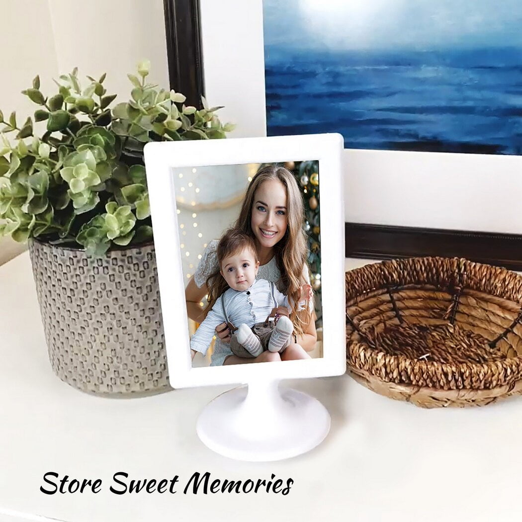 Double-sided Standing Picture Frame, 10Pcs Pedestal Display Vertical Photo Frames, Decor for Daily Wedding Bridal Shower Table Number(4 x 6inch)