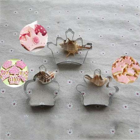 

Molds 2PC Crown Steel Stainless 3PC Princess Mold Cookie Cake DIY Kitchen Dining Bar Resin Molds Silicone