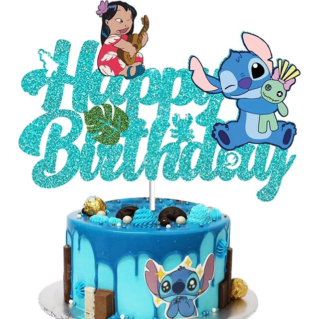 Adorno de pastel de Lilo & Stitch XUQIANG decoración de fiesta para niños