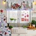 thumbnail image 5 of Grey Snowman Christmas Curtain Valances for Windows, Kitchen Valance Window Treatments Panel 2 Pack, Snowflake Red Truck Xmas Tree Gifts Rod Pocket Short Curtains for Bathroom Bedroom 60 x 18 Inch, 5 of 8