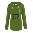 thumbnail image 4 of ICHUANYI Liquidación Blusa de manga larga con bolsillo impreso a la moda para mujer Tops casuales Sudadera con capucha con botones ICHUANYI WER202308246694, 4 of 6