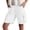 White, variant on Cargo Shorts for Women Multi Pockets Faux Denim Jean Shorts Elastic Waist Stretchy Straight Leg Summer Shorts (XL, Light Blue)