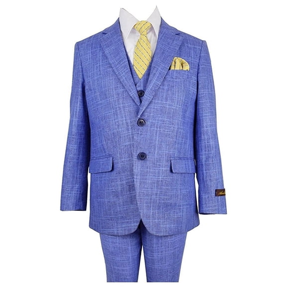 Alberto Danelli 168761 Boy's 5 Piece Linene Suit - Blue - 12