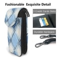thumbnail image 2 of Cross-Body Bag Flip Phone Bag 7.6inx4.9in Durable Waterproof Pu Leather Small Size But Spacious Magnet Button Argyle Plaid Lightskyblue_49288_1, 2 of 5