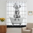 thumbnail image 2 of Vintage Grey Yak Sheer Curtains 45 Inches Long, Bathtub Farmhouse Retro Art Light Filering Curtains, Breathable Simi Curtain Privacy Drapes for Kitchen Bathroom Lightweight Small Window Treatment, 2 of 9