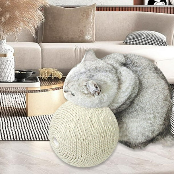 Pelota rascadora para gatos, Sisal para gatos pequeños y medianos, juguete para gatos de interior, juguete interactivo para gatos, pelota para atrapar