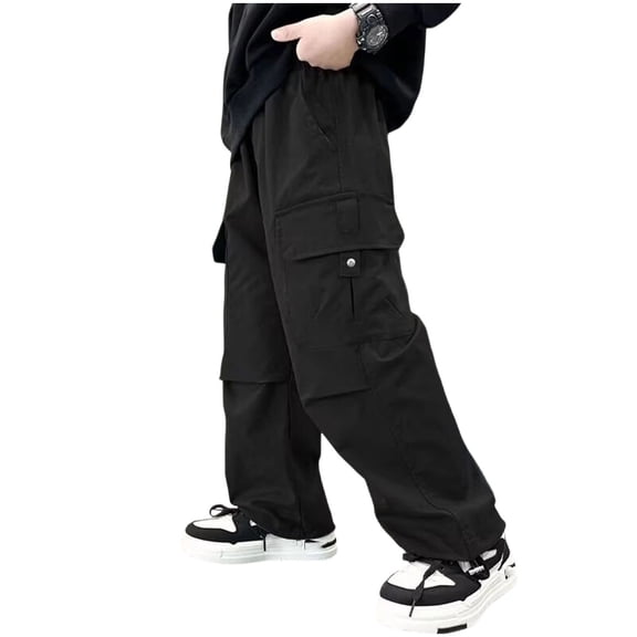 Kids Girl Boy Loose Fit Trousers Pants for Child Cargo Casual Straight Leg Plain Long Leg Fall Summer 2026 Clothing Y2K