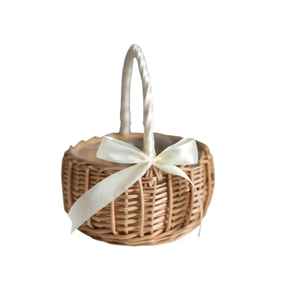 Harpily Storage Containers Wicker Basket Handle Woven Basket With Handle And Plastic Insert Easter Eggs Basket Flower Baskets For Home And Garden Decoration