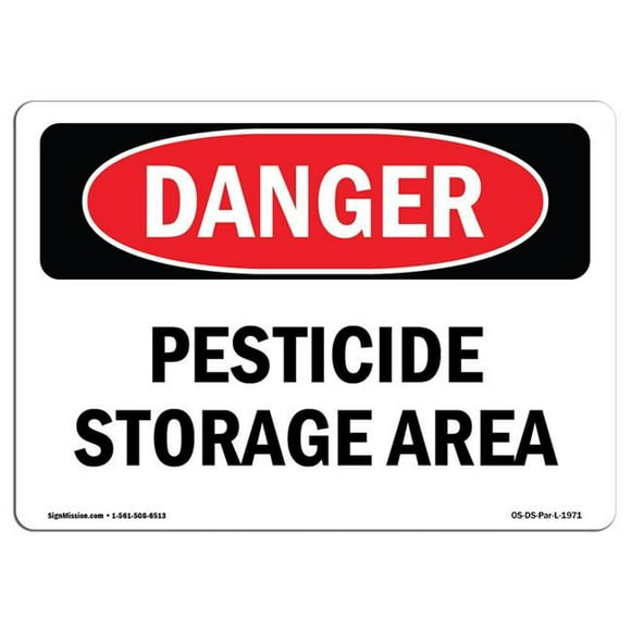 SignMission OS-DS-D-35-L-1971 Signe de Danger OSHA - Zone de Stockage des Pesticides
