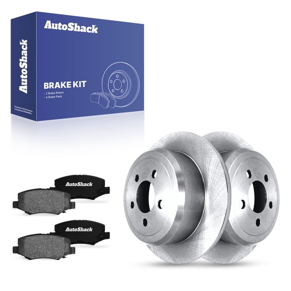 AutoShack Rear Solid Brake Rotors   Ceramic Pads 6-PC Brake Kit Replacement for 2008-2012 Jeep Liberty 2007-2011 Dodge Nitro 12.45" (316.2 mm)