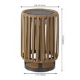thumbnail image 3 of JONATHAN Y Sawara 12.5" Modern Minimalist Faux Rattan Integrated Indoor/Outdoor LED Solar Powered Lantern, Natural, JYL2602B, 3 of 4