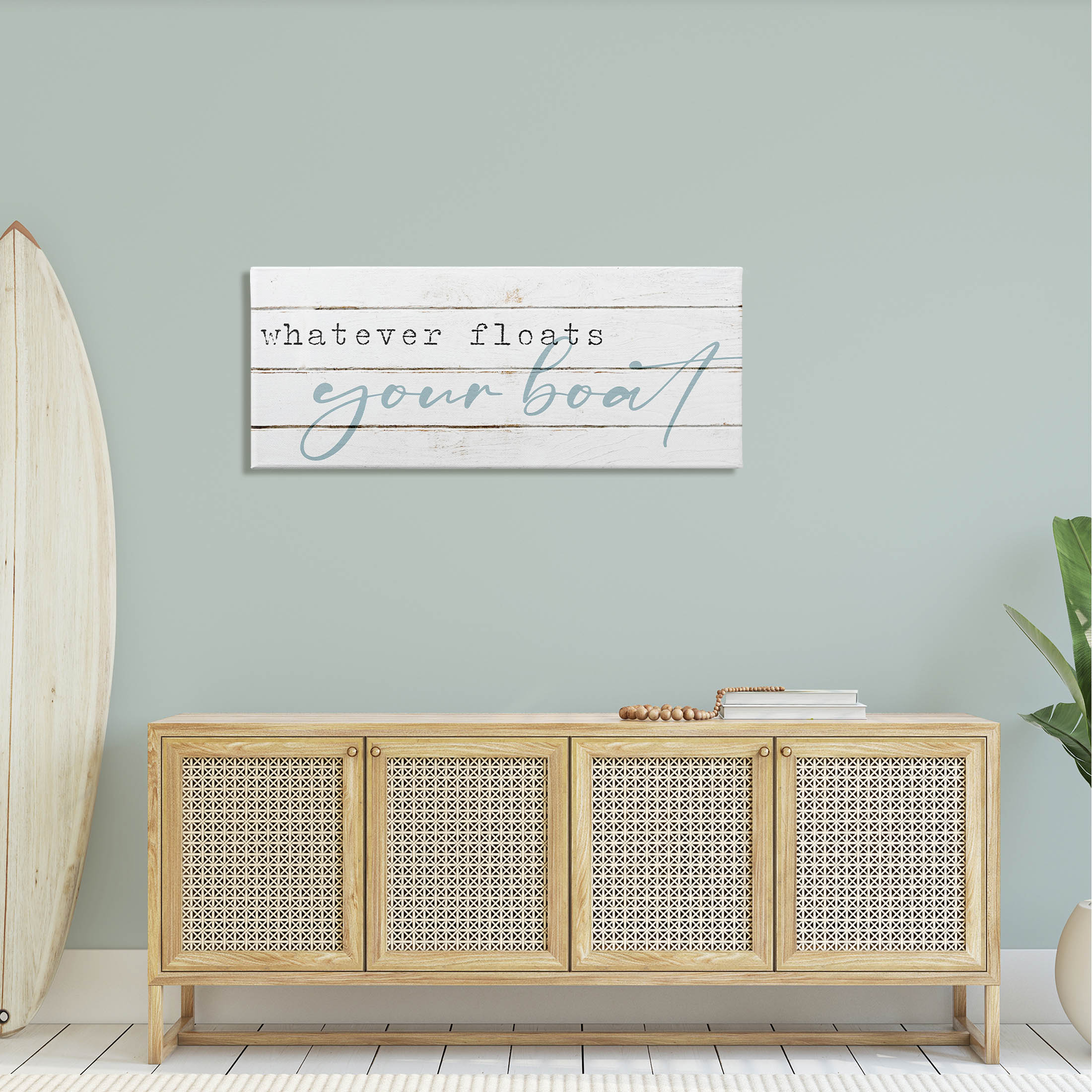 Whatever Floats Your Boat Sign Typography Graphic Art Gallery Wrapped Canvas Print Wall Art
