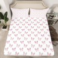 thumbnail image 2 of Homewish Kawaii Rabbit 4pcs Bed Sheets For Preppy Children,Cartoon Animal King Sheets,Pink White Super Cozy Sheet Set,Microfiber Bedroom Decor, 2 of 7