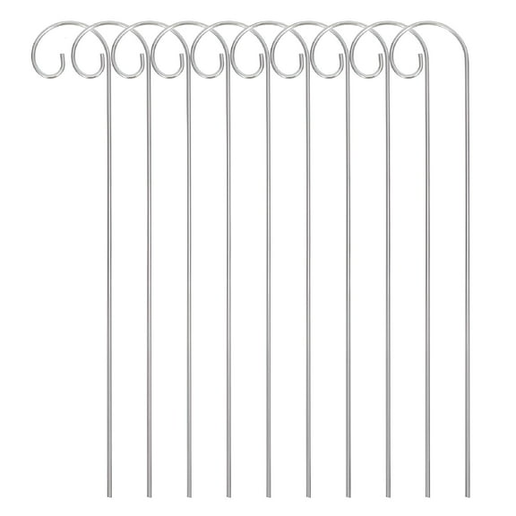 ACDANC 20pcs Outdoor Shepherds Hook Garden Metal Plant Stakes Garden Hangers Plant Label Lawn Stakes Park Label Iron Hook Holder