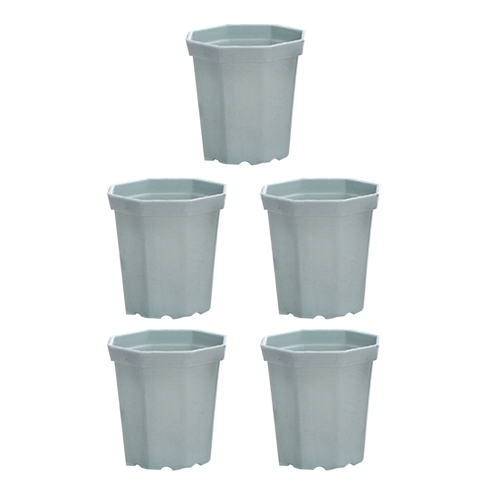 Garbage Can Plastic Waste Bin Versatile Potting Bucket Planter White Small 