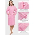 thumbnail image 3 of SUCS Women's Bathrobe Terry Cloth Robe Knee Length Towel Bathrobe V-neck Multi-color Options, 3 of 7