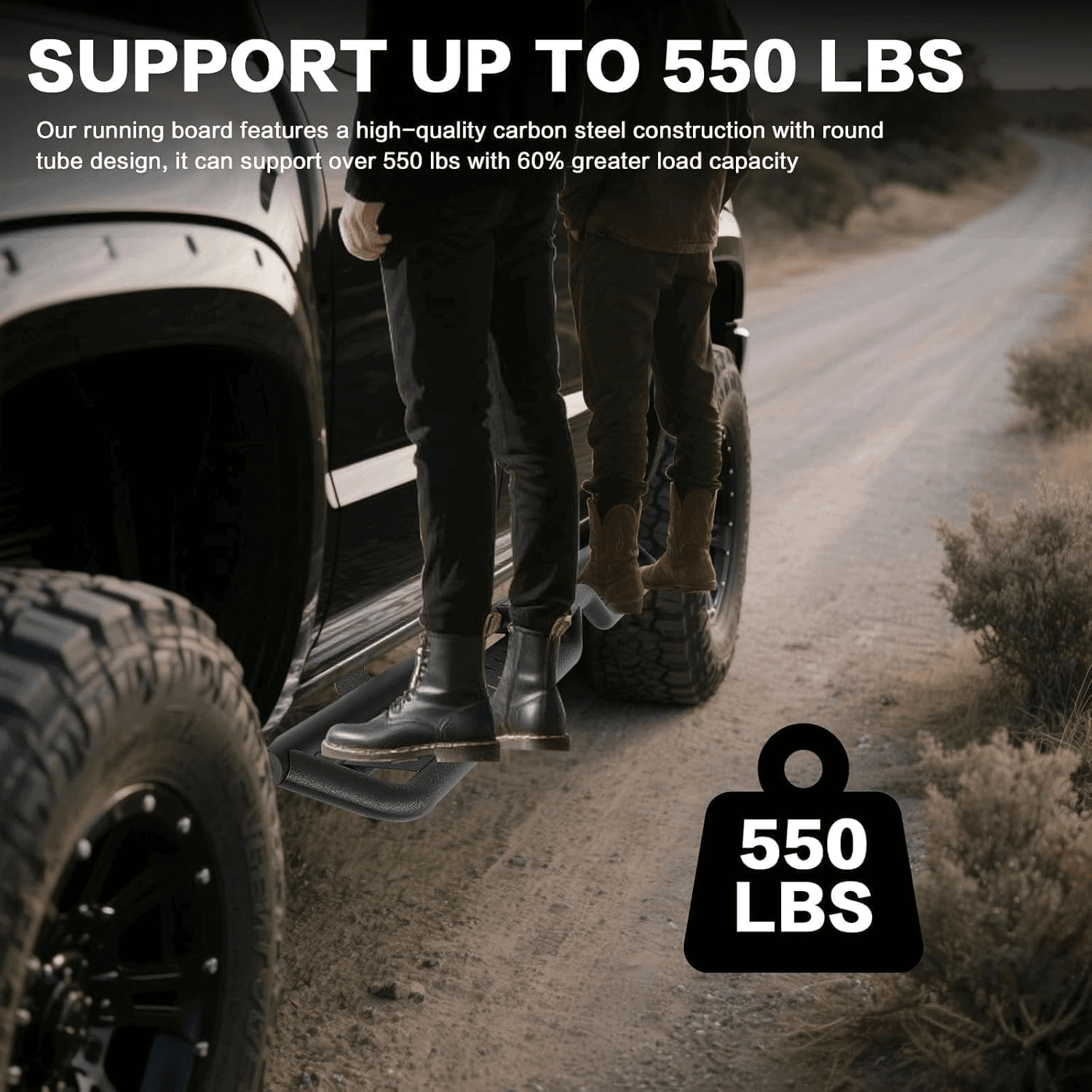 TPA Running Boards Side Steps for 2015-2025 Chevy Colorado & GMC Canyon Crew Cab (4 Full Size Doors) Two Sairs Desig Bolt-on Side Rails Step Nerf Bars, Easy To Install Carbon Steel Truck Accessories