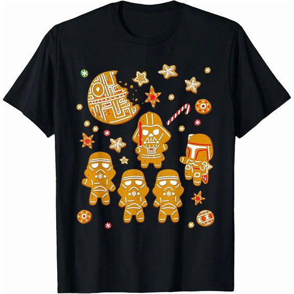 Galactic Gingerbread Holiday Fun Creative Cookie Adventure Unisex T-Shirt, up to size 5XL