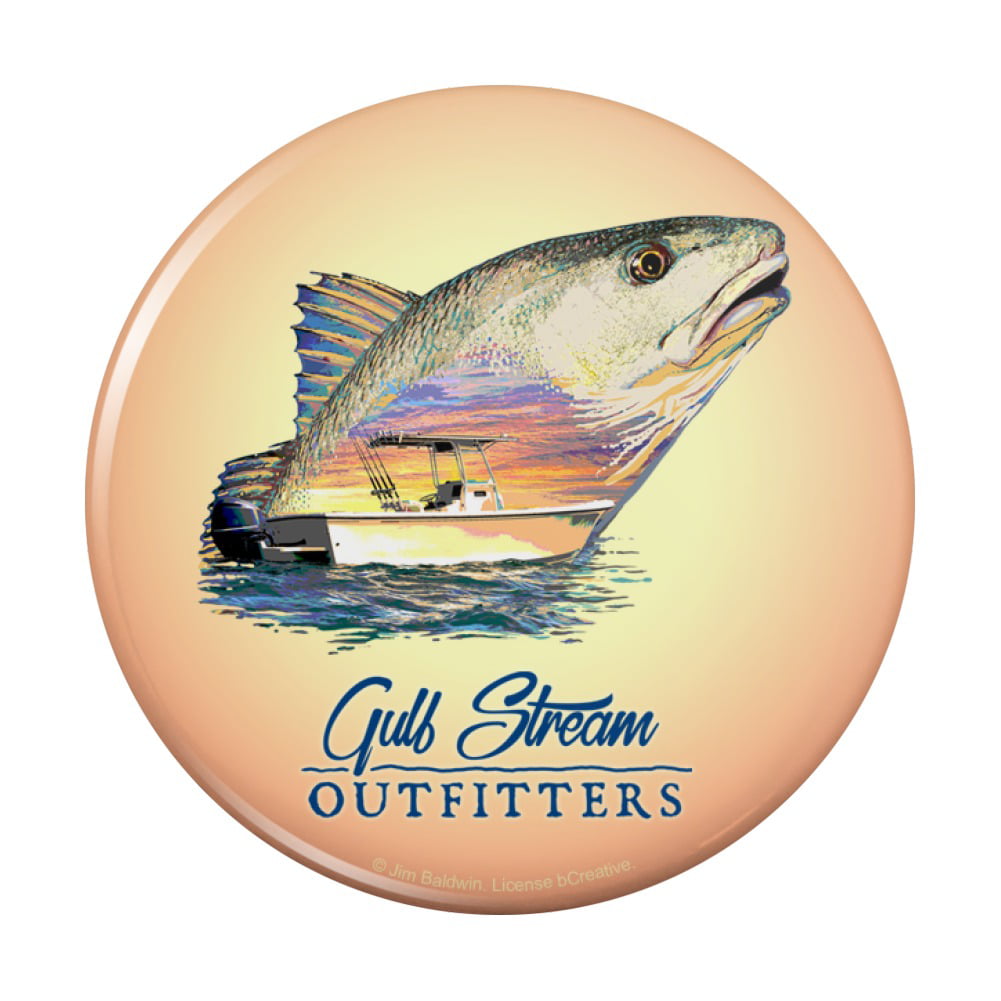 Gulf Stream Outfitters Red Snapper Redfish Ocean Fishing Pinback