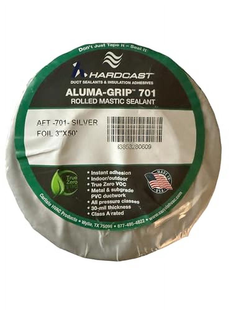 Hardcast 304079 3" X 50' Heavy Duty Aluma-Grip 701 Indoor/Outdoor Foil Tape