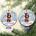 thumbnail image 2 of Hello Winter English Springer Spaniel Smiling in Red Scarf Hat Welcome Christmas Ceramic Round Ornament Springers Dog Lover Gifts Home Tree Decor - 00017, 2 of 5