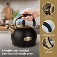 thumbnail image 2 of SUSLAS 2.64 qt Stainless Steel Whistling Tea Kettle for Stovetop, Black Vintage Tea Pot, 2 of 9