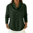 thumbnail image 5 of Cozy Sweaters for Women Knit Fall Winter Clothes Casual Loose Pullover Fashion Cowl Neck Long Sleeve Trendy Tops Green XL, 5 of 8