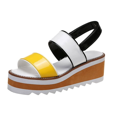 

Qufokar Slim Calf Boots for Women Women S Slide Sandals Cork Roman Sandals Large Fashion Heels Colorblock Platform Size Wedge Women S Women S Sandals