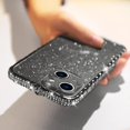 thumbnail image 2 of Compatible with iPhone 15 Plus Bling Glitter Case for Women Cute Diamond Rhinestone Sparkly Acrylic Sticker Back Plating Metal Bumper FrameProtective Girly Fashion Luxury Cover Black, 2 of 6