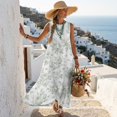 thumbnail image 5 of Xixirimido Green Roses Toile Print Women Maxi Dresses Casual Summer Dresses Tank Long Flowy Sleeveless Sundresses with Pockets Beach Vacation Outfits, XX-Large, 5 of 7