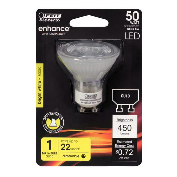 premie long doden 2PC Feit Electric Enhance MR16 GU10 LED Bulb Bright White 50 W 1 pk -  Walmart.com