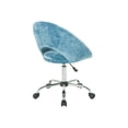 thumbnail image 4 of Chaise de Bureau à Domicile Milo à Hauteur Réglable en Velours Bleu en Microfibre, 4 of 10