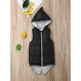 thumbnail image 2 of Gureui Kids Baby Boys Girls Puffer Vest Solid Color Winter Hoodie Warm Cute Cartoon Dinosaur Waistcoat Jacket Outwear with Zipper, 2 of 9