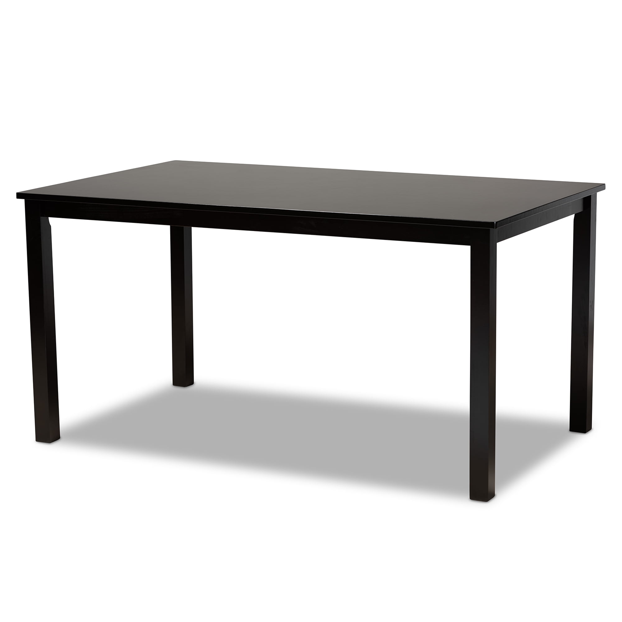 Baxton Studio Renaud Modern and Contemporary Sand Fabric Upholstered and Dark Brown Finished Wood 7-Piece Dining Set