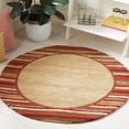 thumbnail image 2 of SAFAVIEH Martha Stewart Striped Border Wool Area Rug, Lead Gray, 4' x 4' Round, 2 of 8