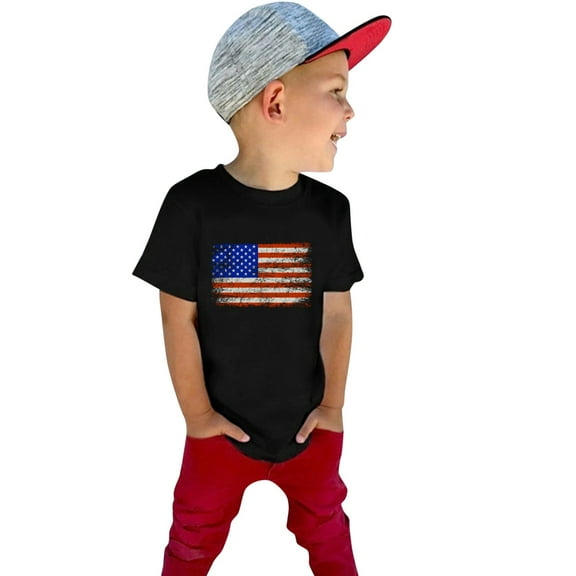 Ruyang Toddler Baby Boys 4th of July Shirt Baby American Flag Tshirts Kid Patriotic Tee Tops Cute Blouse Independence Day Clothes