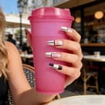 thumbnail image 3 of 12-Pack 16oz Reusable Coffee Tumblers - BPA-Free PP Cups with Lids & Straws for Hot/Cold Drinks, Perfect for Party, Travel & Holiday Gifting, 3 of 9